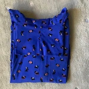 Karen Scott blue Scottie Dog Turtleneck SZ M